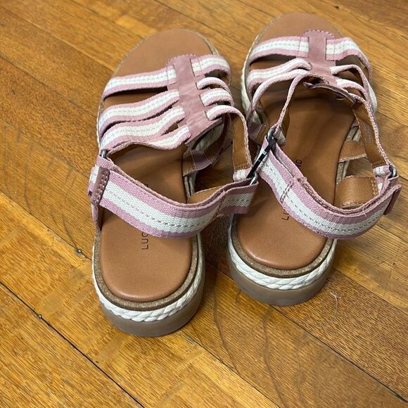 Lucky Brand Emliey Platform Sandal Strappy Pink New Size 9M - Picture 4 of 8